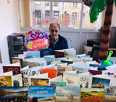 Eddie, at his seaside birthday party