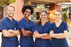 Nurses standing together at Qualified Nursing Open Day