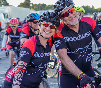 Churchfields Care Home owners on their bikes in Paris