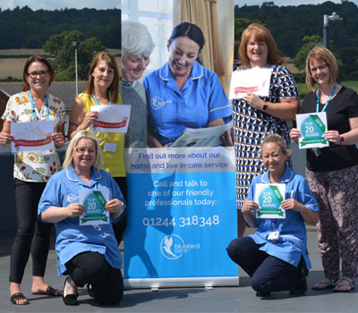 Bluebird Care staff with their awards