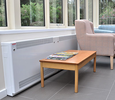 Heating - an LST radiator in a care home lounge