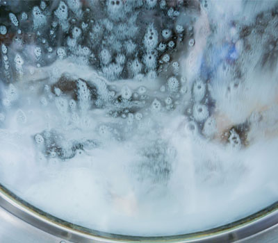 water inside a washing machine