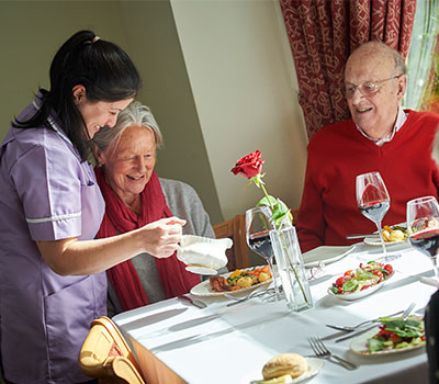 Nightingales care services worker and resident