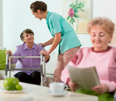 Elderly women in social care