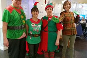 Staff dressed up for elf day