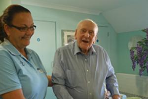 Tim singing at Abbotswood Court