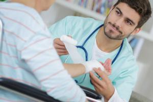 Nurse with patient using quality medical supplies