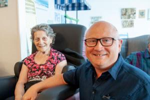 Andy & his mother at Encore Care Home