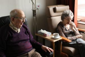 Elderly couple in care home