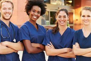 Nurses standing together at Qualified Nursing Open Day