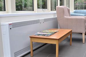 Heating - an LST radiator in a care home lounge